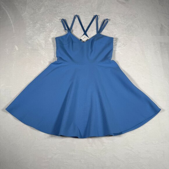 French Connection Cocktail Dress Women Size 6 Blue Spaghetti Strap Mini NWT - Picture 1 of 16